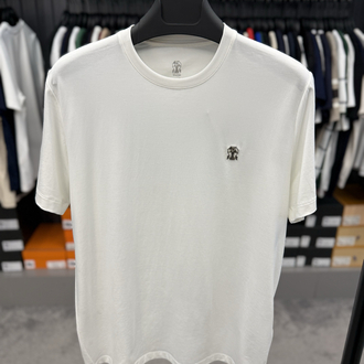 İthal Brunello Cucınelli T-shirt Kırışmayan Kumaş (9419-Beyaz)