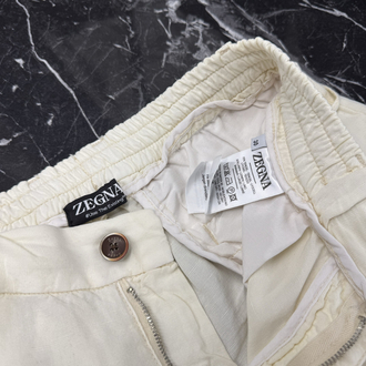 İthal Zegna Ham Keten Şort (6141-Ekru)