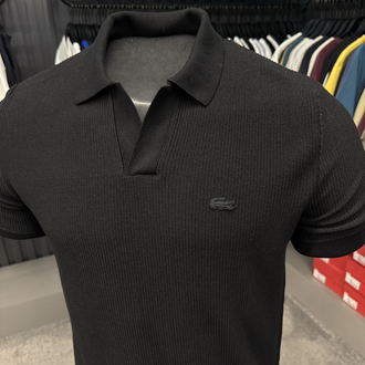 Örme V Triko Polo Yaka (Siyah-33036)