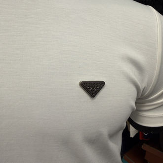 İthal Prada T-shirt Kırışmayan Kumaş (9434-Beyaz)