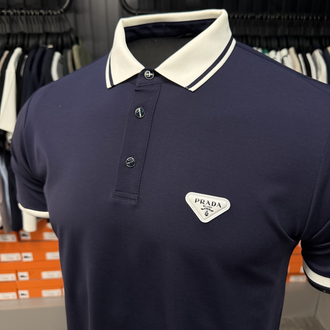 İthal Prada Polo Yaka  Kırışmayan Kumaş (10088-Lacivert)