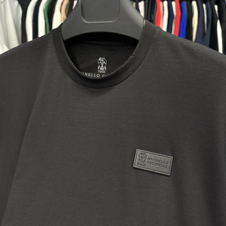 İthal Brunello Cucınelli T-shirt Kırışmayan Kumaş (9450-Siyah)