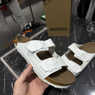 Birkenstock Arizona Deri Çift Toka (Beyaz)