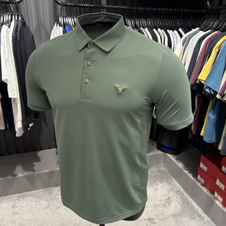 İthal Prada Polo Yaka  Kırışmayan Kumaş (10072-Çağla Yeşili)