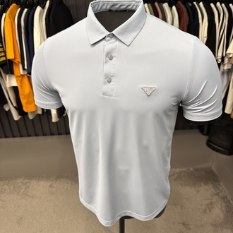 İthal Prada Polo Yaka  Kırışmayan Kumaş (10072-Bebe Mavisi)