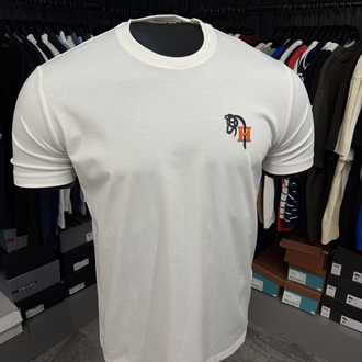 İthal Hermes T-shirt Kırışmayan Kumaş (9449-Beyaz)