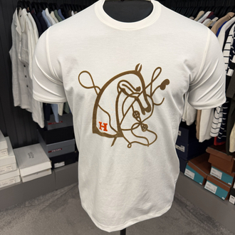 İthal Hermes T-shirt Kırışmayan Kumaş (9448-Beyaz)