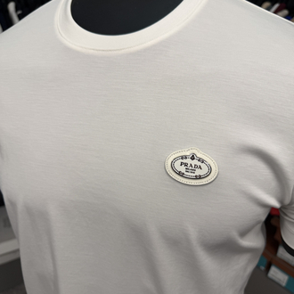 İthal Prada T-shirt Kırışmayan Kumaş (9430-Beyaz)