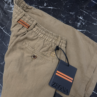 İthal Zegna  Ham Keten Şort (6141-Vizon)