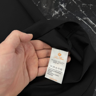 İthal Lora Piana T-shirt Kırışmayan Kumaş (9431-Siyah