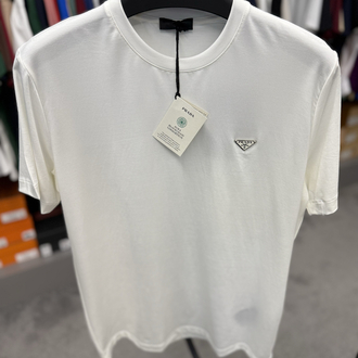İthal Prada T-shirt Kırışmayan Kumaş (9460-Beyaz)