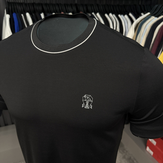 İthal Brunello Cucınelli T-shirt Kırışmayan Kumaş (7214-Siyah)