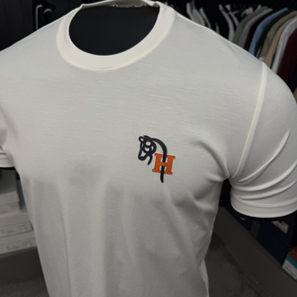 İthal Hermes T-shirt Kırışmayan Kumaş (9449-Beyaz)