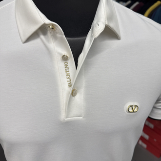 İthal Valentino Polo Yaka  Kırışmayan Kumaş (10067-Beyaz)