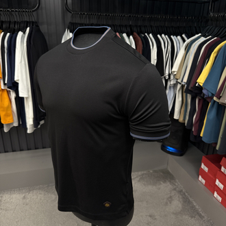 İthal  Loro Piano T-shirt  Kırışmayan Kumaş (0116-Siyah)