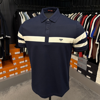 İthal Prada Polo Yaka Kırışmayan Kumaş (6956-Lacivert)
