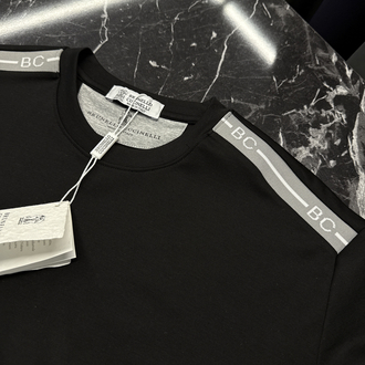 İthal Brunello Cucınelli Omuz Detaylı T-shirt Kırışmayan Kumaş (1987-Siyah)