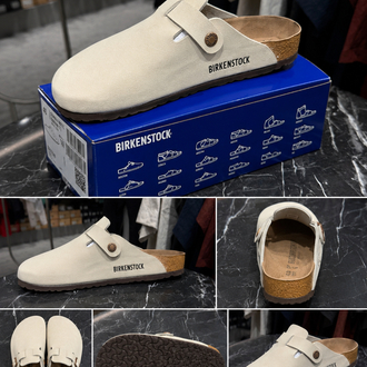 Birkenstock Yeni Sezon Boston Süet Terlik (Ekru)
