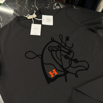 İthal Hermes T-shirt Kırışmayan Kumaş (9448-Siyah)