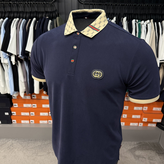İthal Gucci Polo Yaka  Kırışmayan Kumaş (10074-Lacivert)