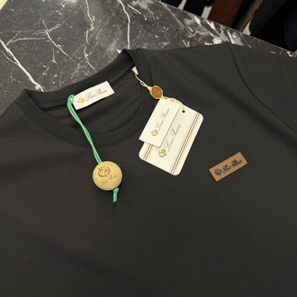 İthal Lora Piana T-shirt Kırışmayan Kumaş (9431-Siyah