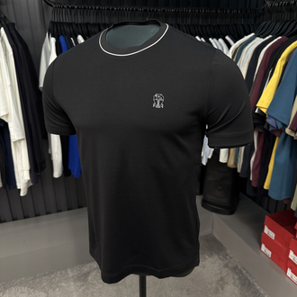 İthal Brunello Cucınelli T-shirt Kırışmayan Kumaş (7214-Siyah)