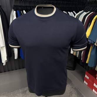 İthal Brunello Cucınelli T-shirt Kırışmayan Kumaş (39212-Koyu Lacivert)