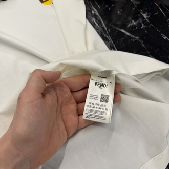 İthal Fendi T-shirt Kırışmayan Kumaş (9447-Beyaz)
