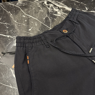 İthal Zegna Ham Keten Şort (6141-Koyu Lacivert)
