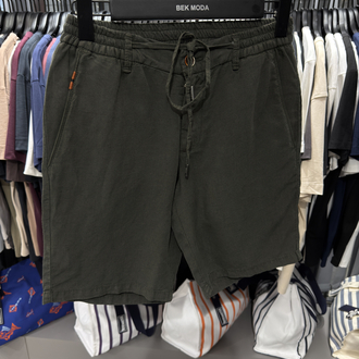 İthal Zegna Ham Keten Şort (6141-Haki)