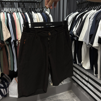 İthal Zegna Ham Keten Şort (6141-Kahve Rengi))