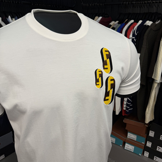 İthal Fendi T-shirt Kırışmayan Kumaş (9447-Beyaz)