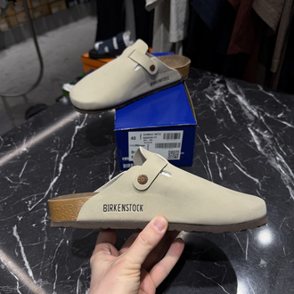 Birkenstock Yeni Sezon Boston Süet Terlik (Ekru)