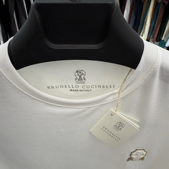 İthal Brunello Cucinelli T-shirt Kırışmayan Kumaş (9462-Beyaz)