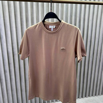 Yeni Demir Logo Modal Kırışmayan Kumaş T-shirt (15052-Bej)