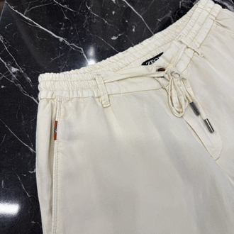 İthal Zegna Ham Keten Şort (6141-Ekru)