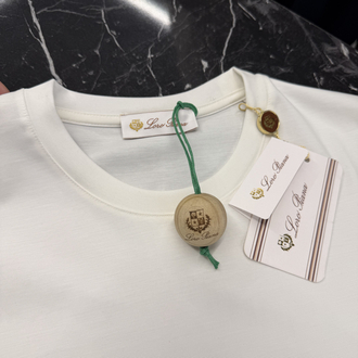 İthal Lora Piana T-shirt Kırışmayan Kumaş (9444-Beyaz)