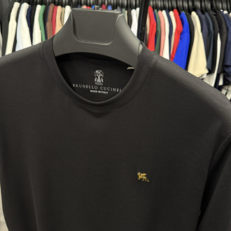İthal Brunello Cucınelli T-shirt Kırışmayan Kumaş (9427-Siyah)