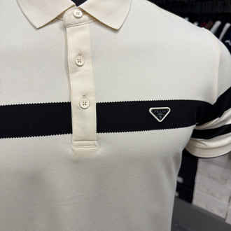 İthal Prada Polo Yaka Kırışmayan Kumaş (6956-Ekru)