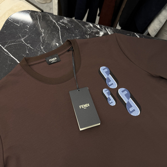 İthal Fendi T-shirt Kırışmayan Kumaş (9447-KahveRengi)