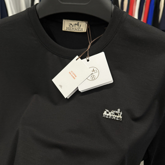 İthal Hermes T-shirt Kırışmayan Kumaş (9420-Siyah)