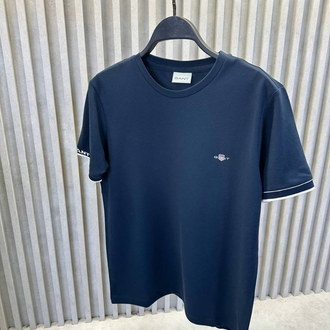 Kol Detaylı Pike Kumaş T-shirt (15019-Lacivert)