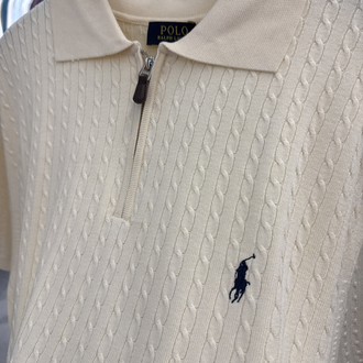 Premium Fermuarlı Triko Polo Yaka (Sarı-5072)