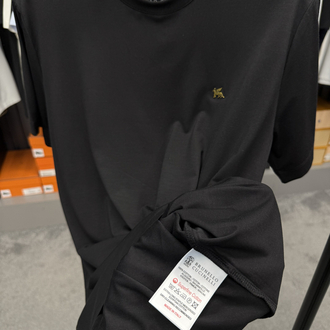 İthal Brunello Cucınelli T-shirt Kırışmayan Kumaş (9427-Siyah)