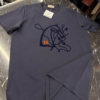 İthal Hermes T-shirt Kırışmayan Kumaş (9448-Lacivert)