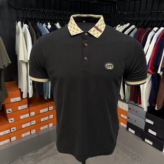 İthal Gucci Polo Yaka Kırışmayan Kumaş (10074-Siyah)