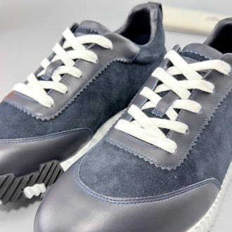 Hermes Lacivert Deri Sneakers (İTHAL ÜRÜN)