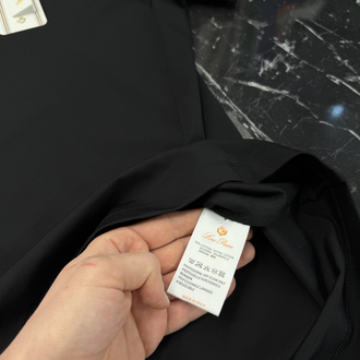 İthal Lora Piana T-shirt Kırışmayan Kumaş (9444-Siyah)