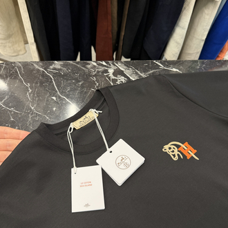 İthal Hermes T-shirt Kırışmayan Kumaş (9449-Siyah)