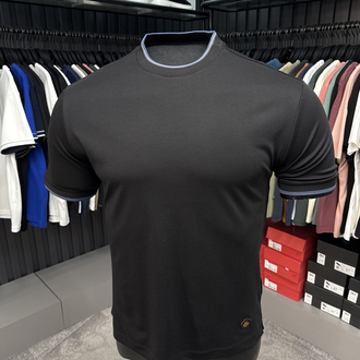 İthal  Loro Piano T-shirt  Kırışmayan Kumaş (0116-Siyah)